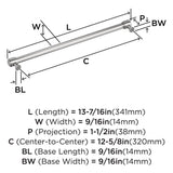AMEROCK Faircrest Wrapped Bar Handle Pulls in Chrome 320mm BP4746926 Specs