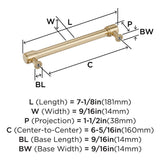 AMEROCK Faircrest Wrapped Bar Handle Pulls in Golden Champagne 160mm BP347465BBZ Specs