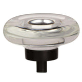 AMEROCK Glacio 1-3/4" Diameter Glass Cabinet Knob in Clear and Black Bronze BP36652CBBR