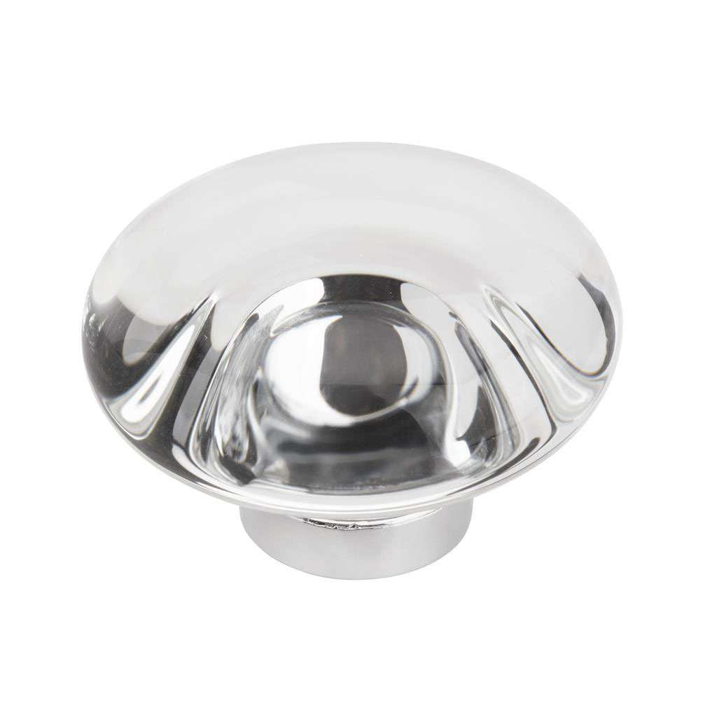 AMEROCK Glacio 1-3/4" Diameter Glass Cabinet Knob in Clear and Chrome BP36652C26