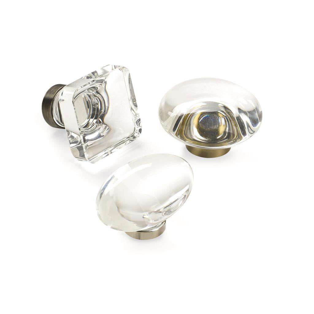 AMEROCK Glacio 1-3/4" Diameter Glass Cabinet Knob in Clear and Golden Champagne BP36652CG10 Knobs