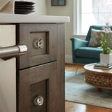 AMEROCK Glacio 1-3/4" Diameter Glass Cabinet Knob in Clear and Oil Rubbed Bronze BP36652CORB on Brown