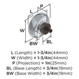 AMEROCK Glacio 1-3/4" Diameter Glass Cabinet Knob in Clear and Oil Rubbed Bronze BP36652CORB Specs
