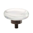 AMEROCK Glacio 1-3/4" Diameter Glass Cabinet Knob in Clear and Oil Rubbed Bronze BP36652CORB