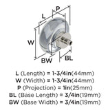 AMEROCK Glacio 1-3/4" Diameter Glass Cabinet Knob in Clear and Polished Nickel BP36652CPN Specs