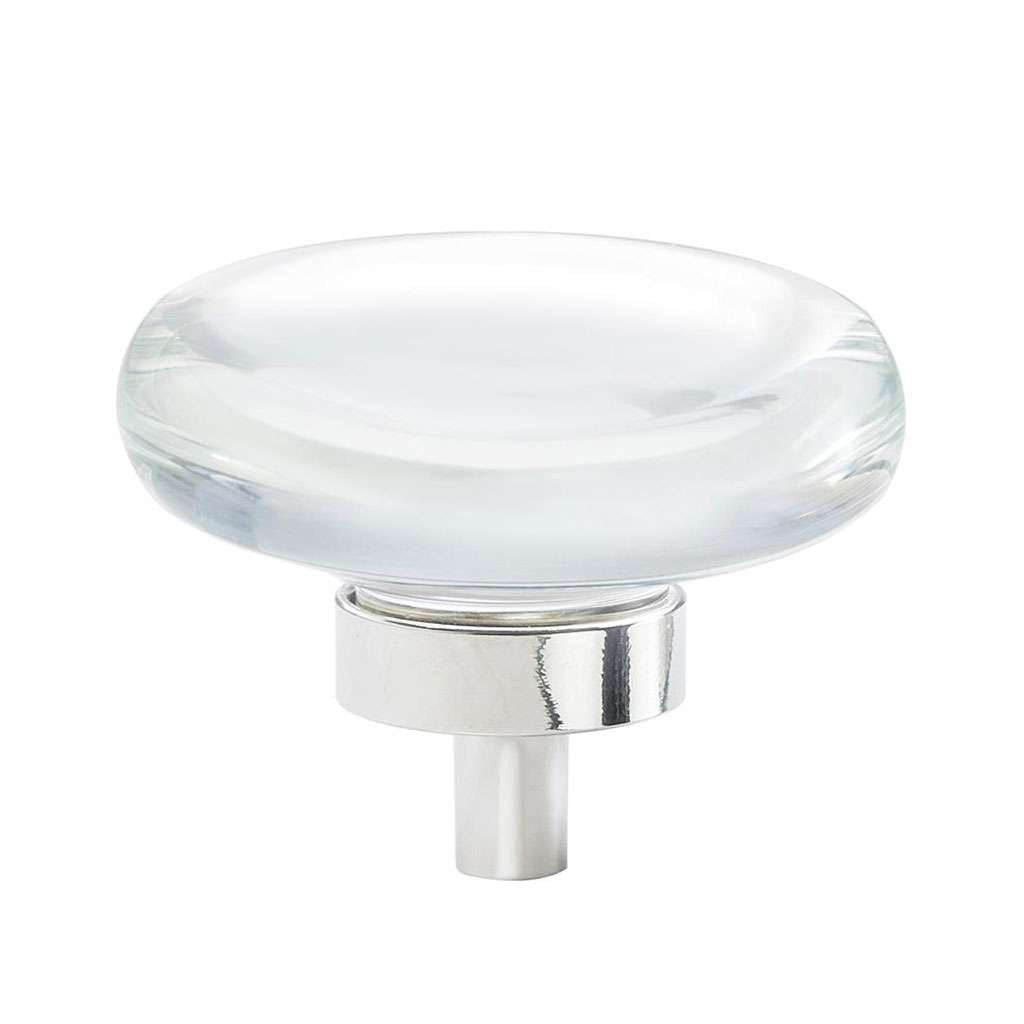 AMEROCK Glacio 1-3/4" Diameter Glass Cabinet Knob in Clear and Polished Nickel BP36652CPN