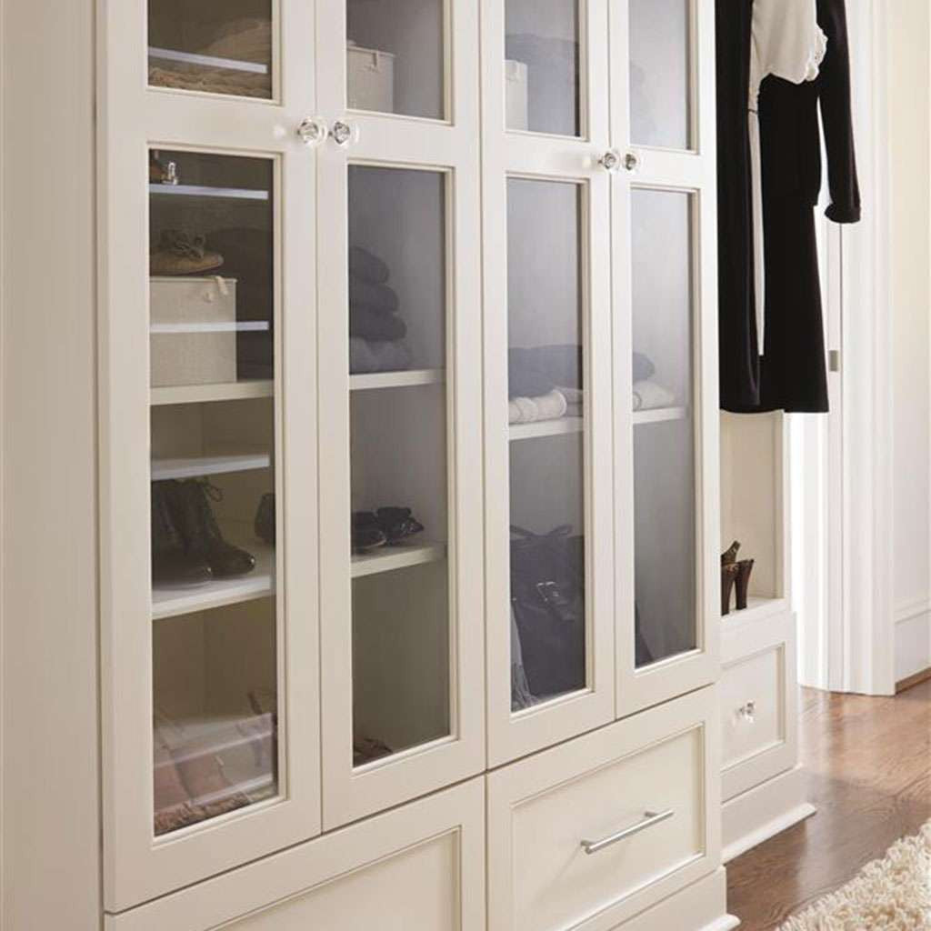 AMEROCK Glacio 1-3/4" Diameter Glass Cabinet Knob in Clear and Satin Nickel BP36652CG10 on White