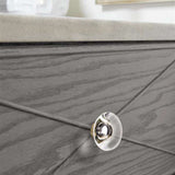 AMEROCK Glacio 1-3/4" Diameter Glass Cabinet Knob in Clear and Champagne Bronze BP36652C26 on Gray