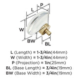 AMEROCK Glacio 1-3/4" Diameter Glass Cabinet Knob in Clear and Champagne Bronze BP36652C26 Specs