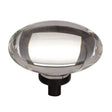 AMEROCK Glacio 1-3/4" Length Glass Oval Cabinet Knob in Clear and Black Bronze BP36651CBBR