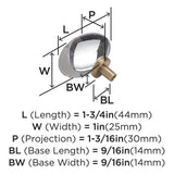 AMEROCK Glacio 1-3/4" Length Glass Oval Cabinet Knob in Clear and Champagne Bronze BP36651CCZ Specs