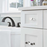 AMEROCK Glacio 1-3/4" Length Glass Oval Cabinet Knob in Clear and Gunmetal BP36651CGM on White