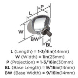 AMEROCK Glacio 1-3/4" Length Glass Oval Cabinet Knob in Clear and Gunmetal BP36651CGM Specs