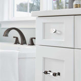 AMEROCK Glacio 1-3/4" Length Glass Oval Cabinet Knob in Clear and Oil Rubbed Bronze BP36651CORB on White