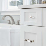 AMEROCK Glacio 1-3/4" Length Glass Oval Cabinet Knob in Clear and Satin Nickel BP36651CG10 on White