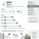 AMEROCK Glacio 1-3/8" Length Glass Square Cabinet Knob in Clear and Chrome BP36651C26 Collection