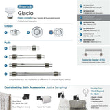AMEROCK Glacio 1-3/8" Length Glass Square Cabinet Knob in Clear and Gunmetal BP36651CGM Collection