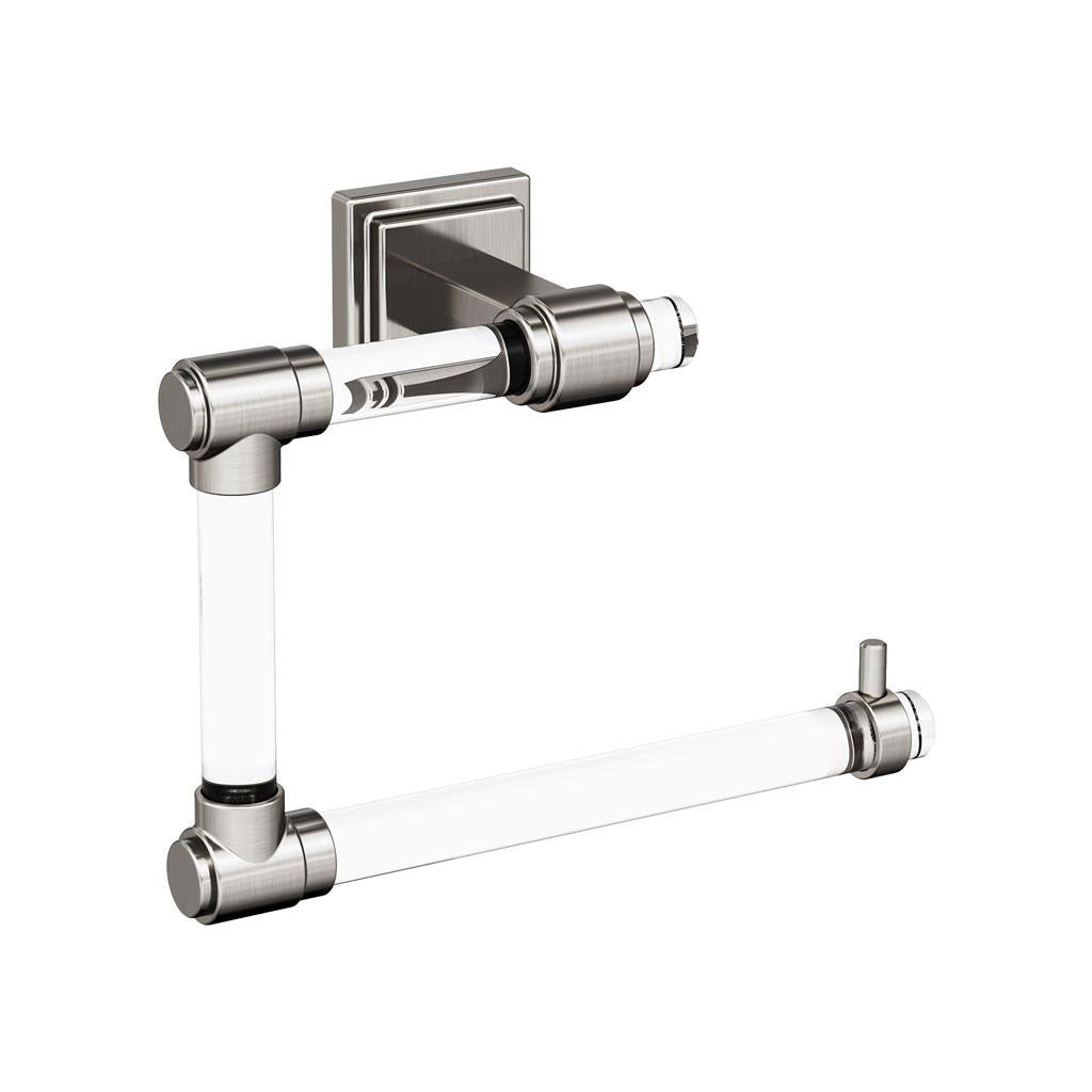 AMEROCK Glacio 5-7/16" Length Hanging Towel Ring in Clear and Brushed Nickel BH36062CG10