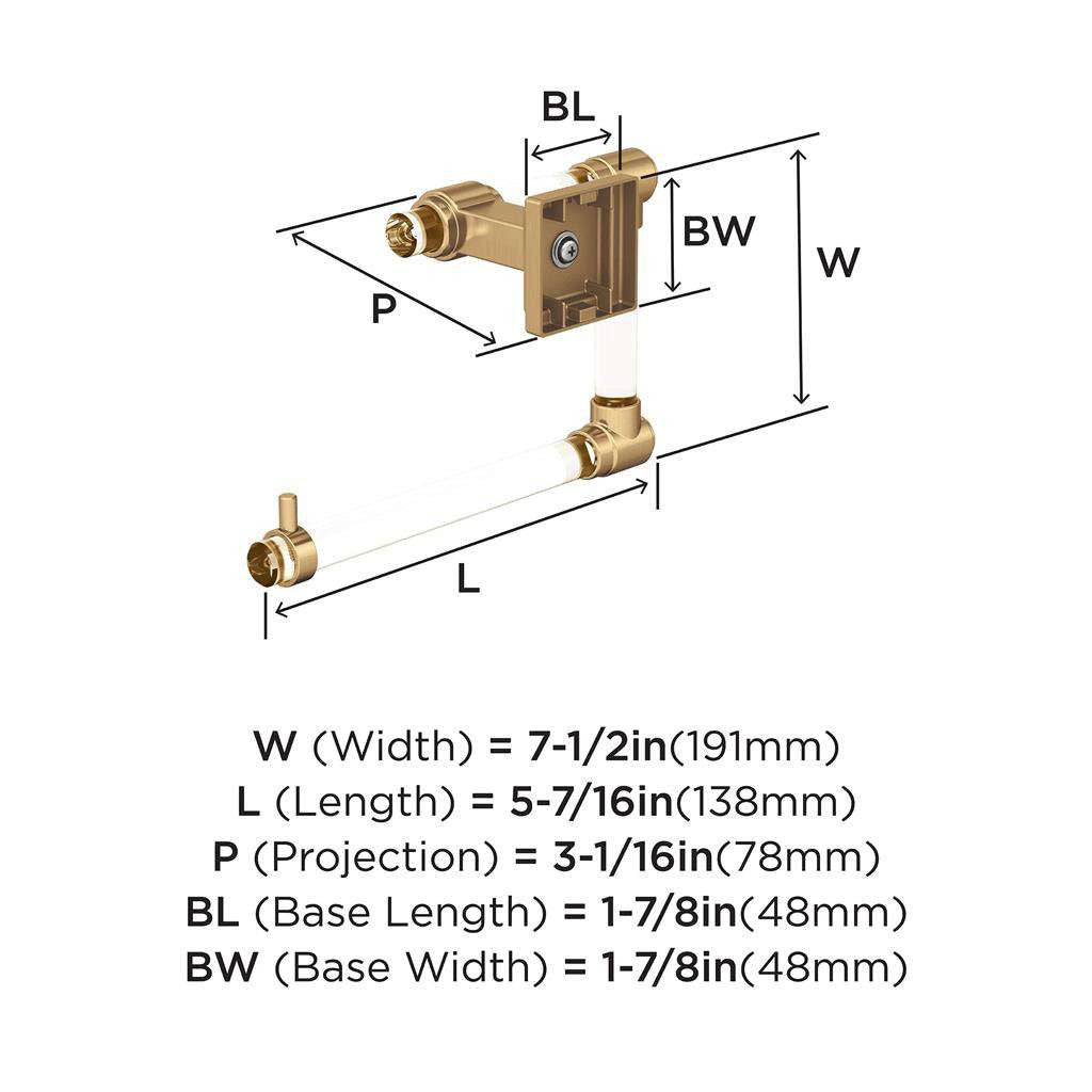 AMEROCK Glacio 5-7/16" Length Hanging Towel Ring in Clear and Champagne Bronze BH36062CCZ Specs