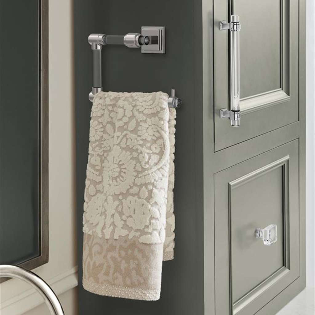 AMEROCK Glacio 5-7/16" Length Hanging Towel Ring in Clear and Chrome BH36062C26 in Green Bathroom