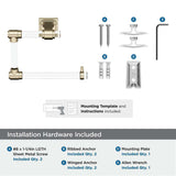AMEROCK Glacio 5-7/16" Length Hanging Towel Ring in Clear and Golden Champagne BH36062CBBZ Installation Hardware