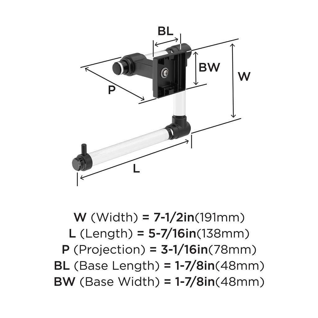 AMEROCK Glacio 5-7/16" Length Hanging Towel Ring in Clear and Matte Black BH36062CMB Specs