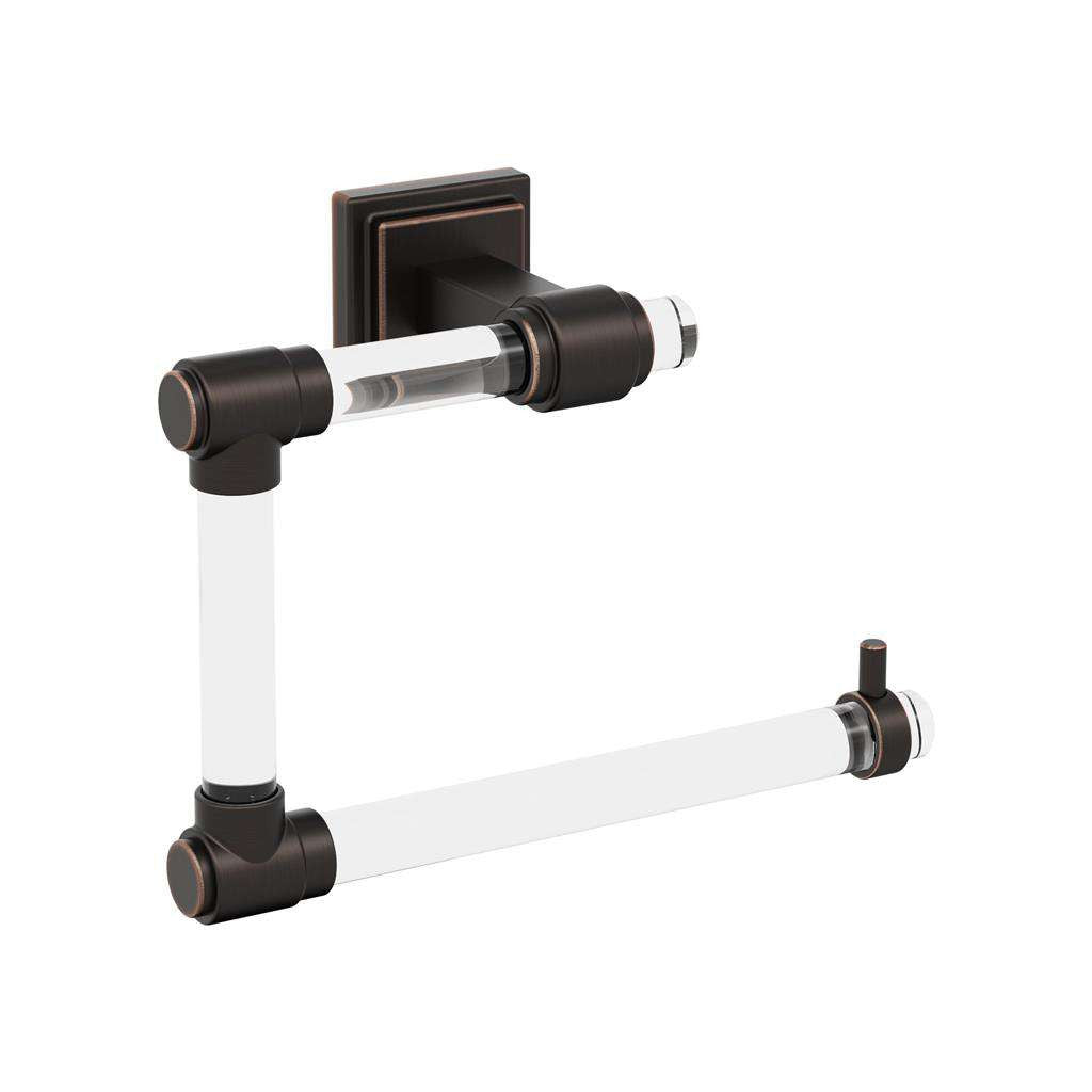 AMEROCK Glacio 5-7/16" Length Hanging Towel Ring in Clear and Oil Rubbed Bronze BH36062CORB