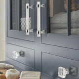 AMEROCK Glacio Collection on Blue Cabinet