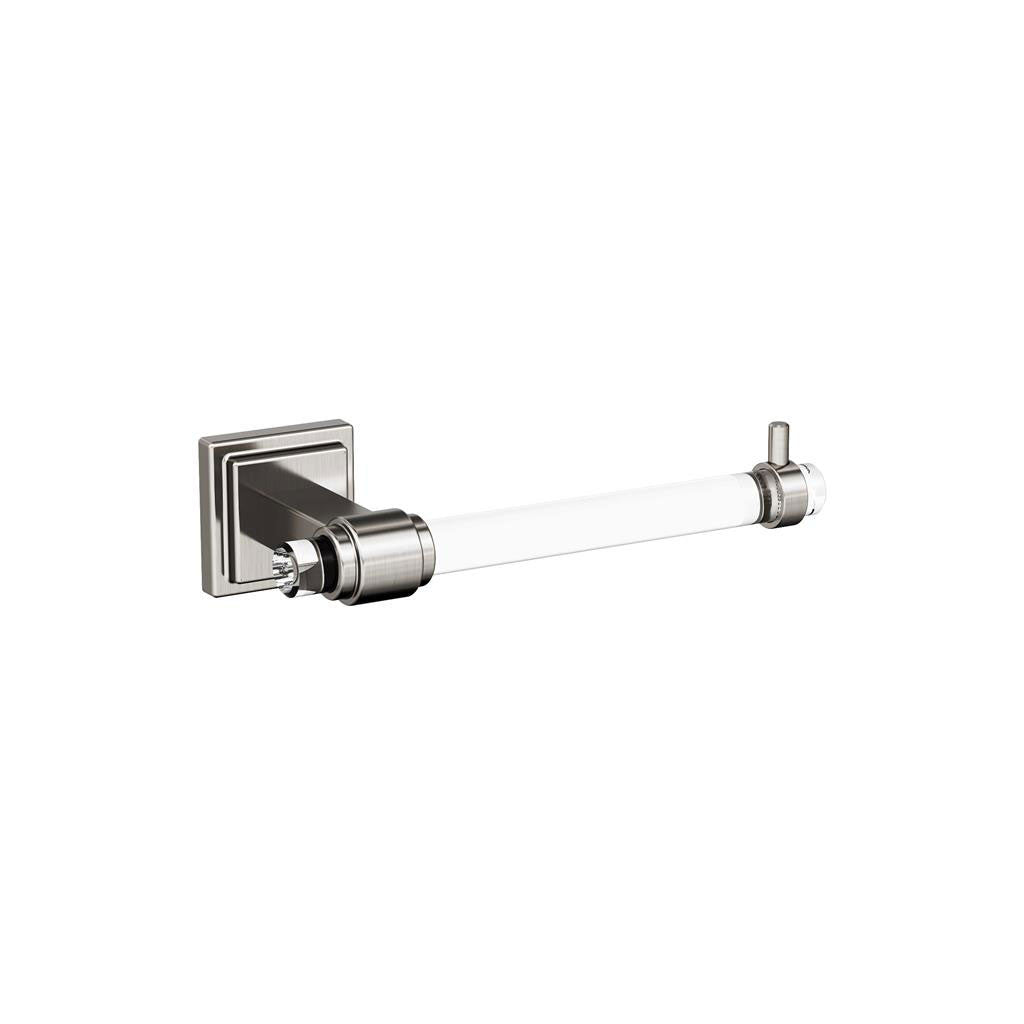 AMEROCK Glacio Single Post Toilet Paper Holder in Clear and Brushed Nickel BH36061CG10