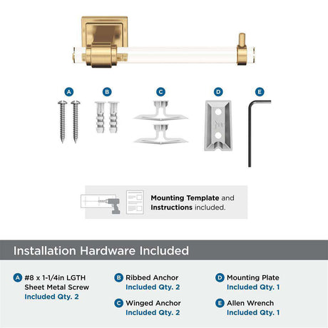 AMEROCK Glacio Single Post Toilet Paper Holder in Clear and Champagne Bronze BH36061CCZ Installation Hardware