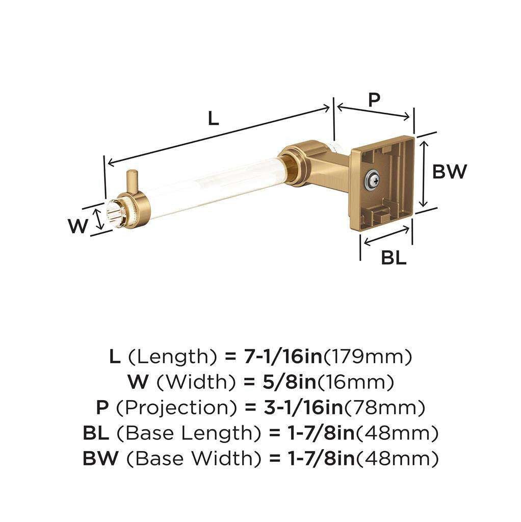 AMEROCK Glacio Single Post Toilet Paper Holder in Clear and Champagne Bronze BH36061CCZ Specs