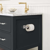 AMEROCK Glacio Single Post Toilet Paper Holder in Clear and Chrome BH36061C26 in Black Bathroom