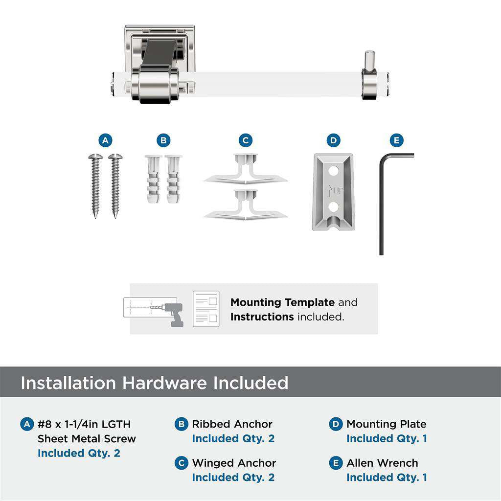 AMEROCK Glacio Single Post Toilet Paper Holder in Clear and Chrome BH36061C26 Installation Hardware