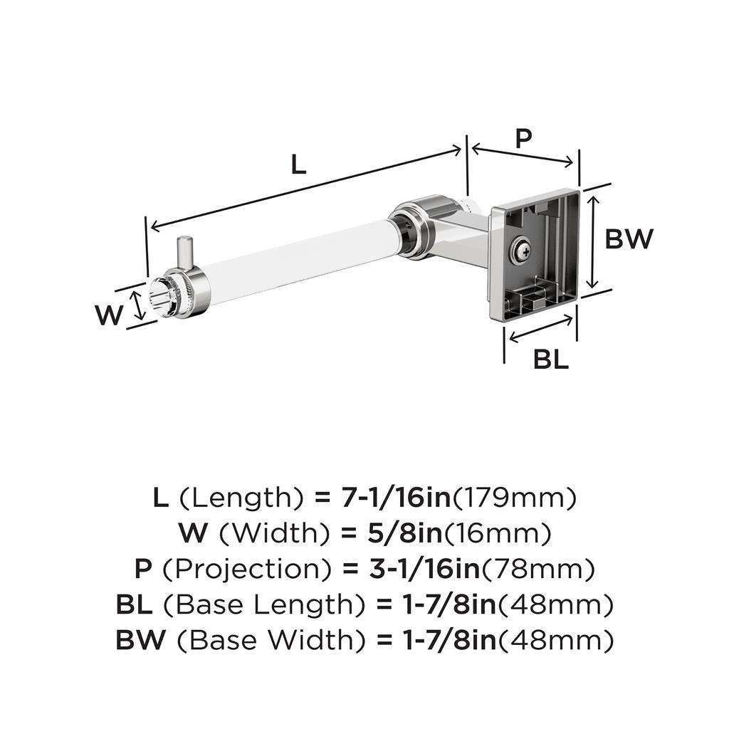 AMEROCK Glacio Single Post Toilet Paper Holder in Clear and Chrome BH36061C26 Specs
