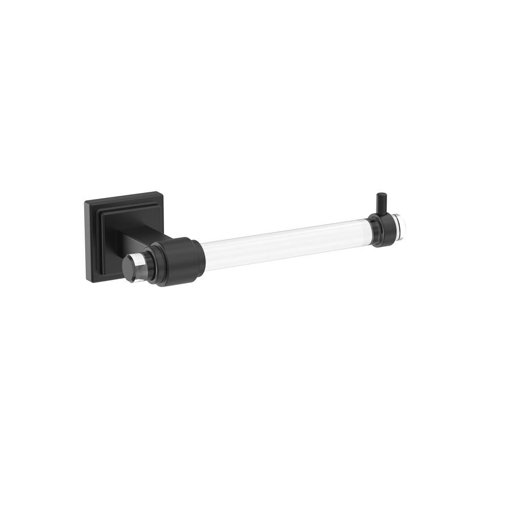 AMEROCK Glacio Single Post Toilet Paper Holder in Clear and Matte Black BH36061CMB