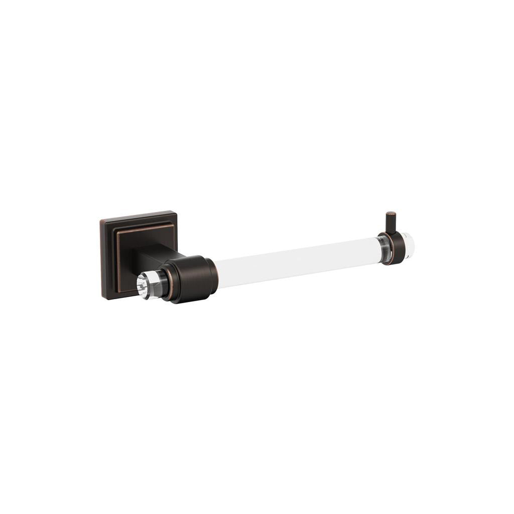AMEROCK Glacio Single Post Toilet Paper Holder in Clear and Oil Rubbed Bronze BH36061CORB