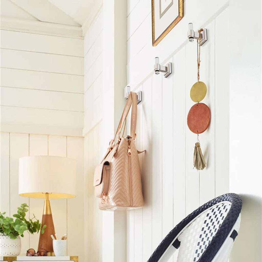 Amerock Glacio Single Prong Hook in Clear and Brushed Nickel BH36060CG10 in Entry Way