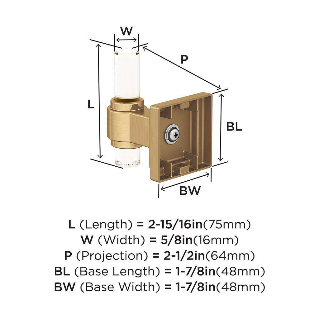 AMEROCK Glacio Single Prong Hook in Clear and Champagne Bronze BH36060CCZ Specs