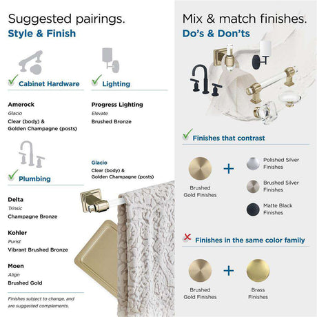AMEROCK Glacio Single Prong Hook in Clear and Golden Champagne BH36060CBBZ Pairings