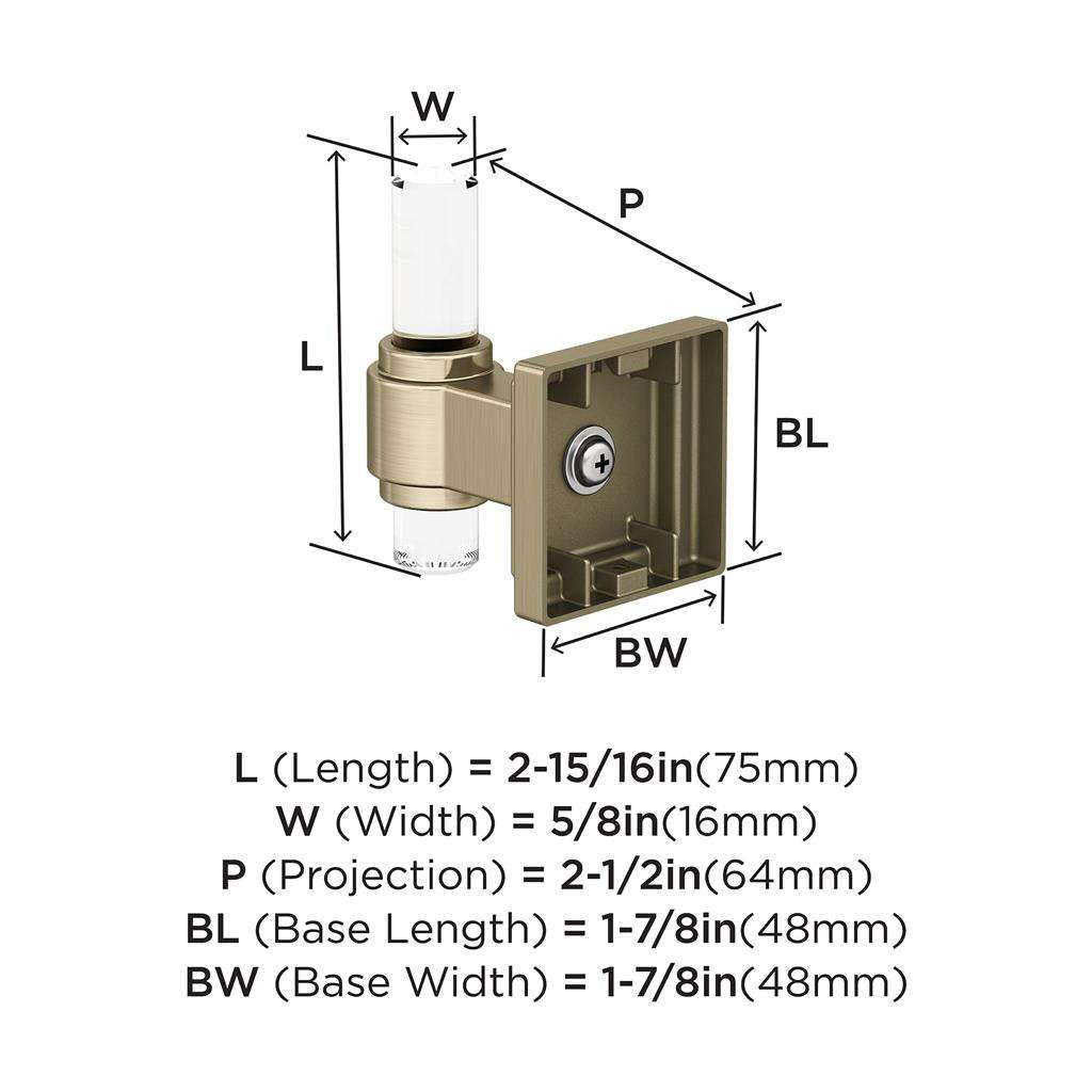 AMEROCK Glacio Single Prong Hook in Clear and Golden Champagne BH36060CBBZ Specs