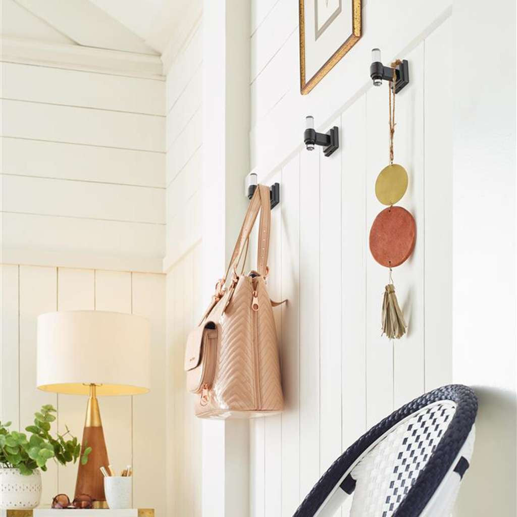 AMEROCK Glacio Single Prong Hook in Clear and Matte Black BH36060CMB in Entry Way