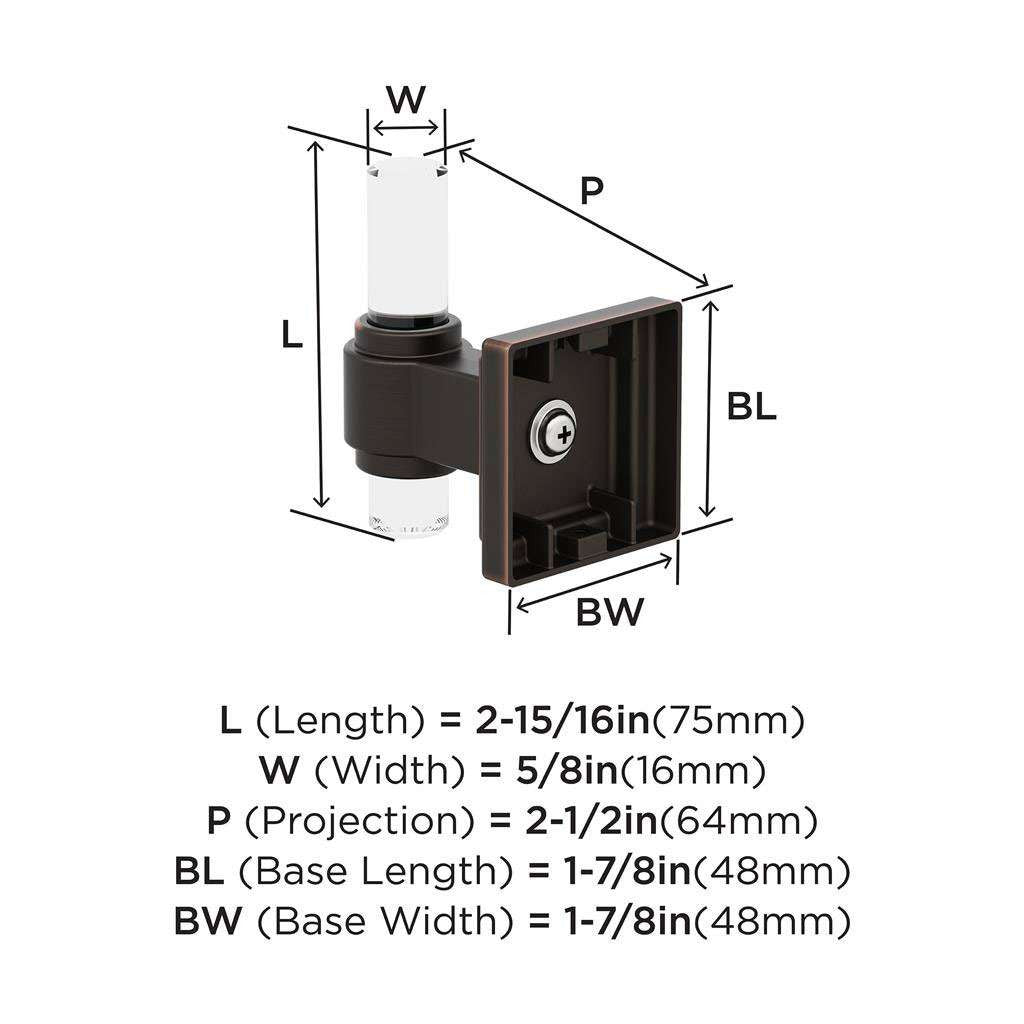 AMEROCK Glacio Single Prong Hook in Clear and Oil Rubbed Bronze BH36060CORB Specs