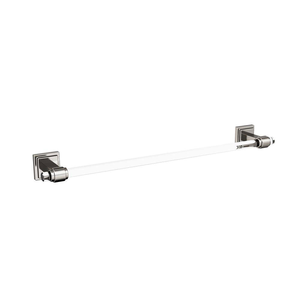 AMEROCK Glacio Towel Bar in Clear and Brushed Nickel 18" BH36063CG10