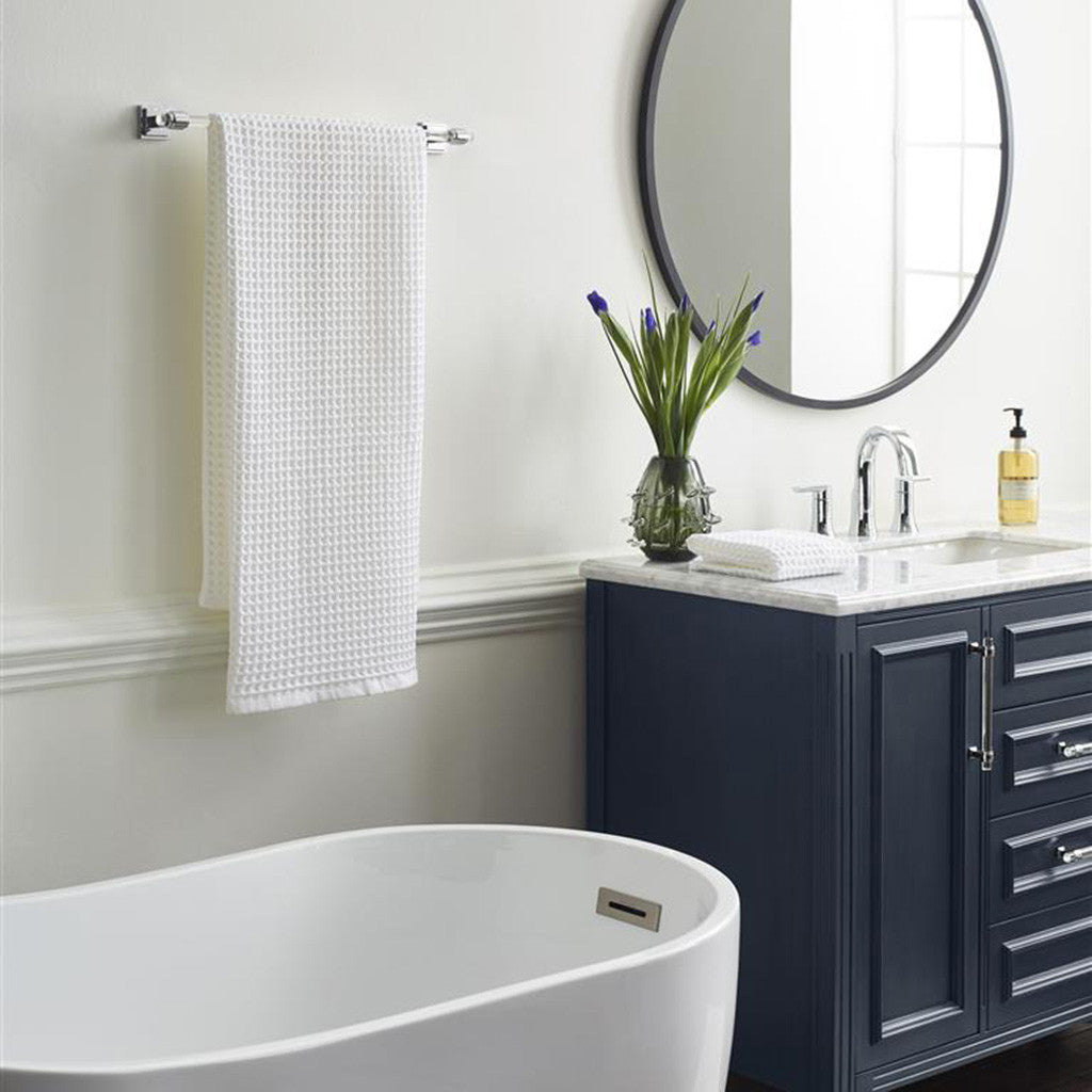 AMEROCK Glacio Towel Bar in Clear and Chrome 18" BH36063C26 in Blue Bathroom