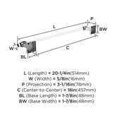 AMEROCK Glacio Towel Bar in Clear and Chrome 18" BH36063C26 Specs