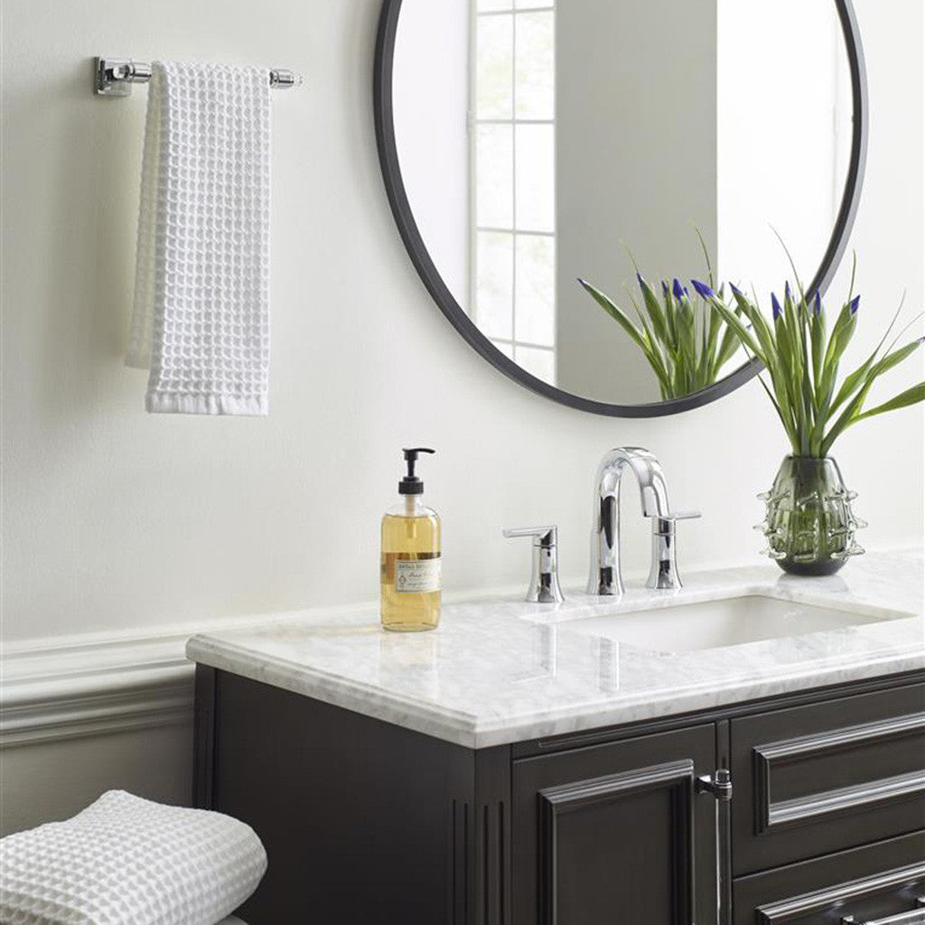 AMEROCK Glacio Towel Bar in Clear and Chrome 8" BH36065C26 in Brown Bathroom