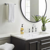 AMEROCK Glacio Towel Bar in Clear and Chrome 8" BH36065C26 in Brown Bathroom