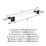 AMEROCK Glacio Towel Bar in Clear and Matte Black 18" BH36063CMB Specs