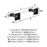 AMEROCK Glacio Towel Bar in Clear and Matte Black 8" BH36065CMB Specs