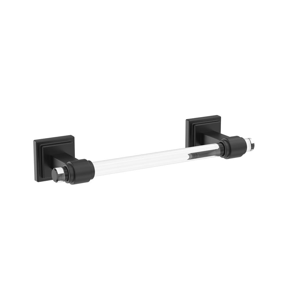 AMEROCK Glacio Towel Bar in Clear and Matte Black 8" BH36065CMB